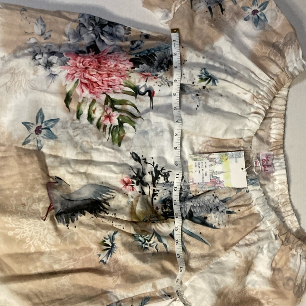 Tan Flutter Sleeve Ruffled Blouse - Picture 5 of 10